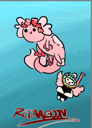 Underwater redmoonfox fanart